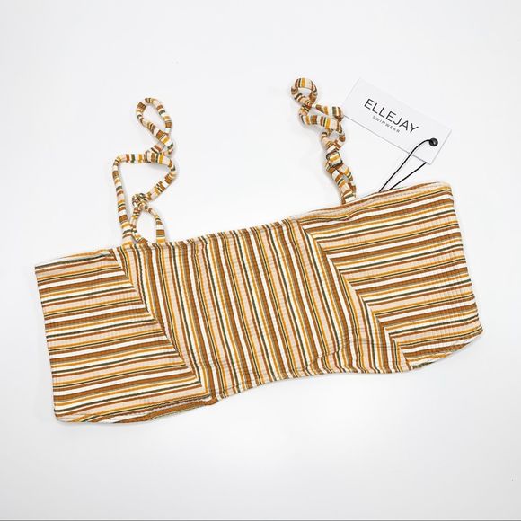 ELLEJAY Lauren Bikini Top Swimsuit Brown Large - Picture 3 of 6